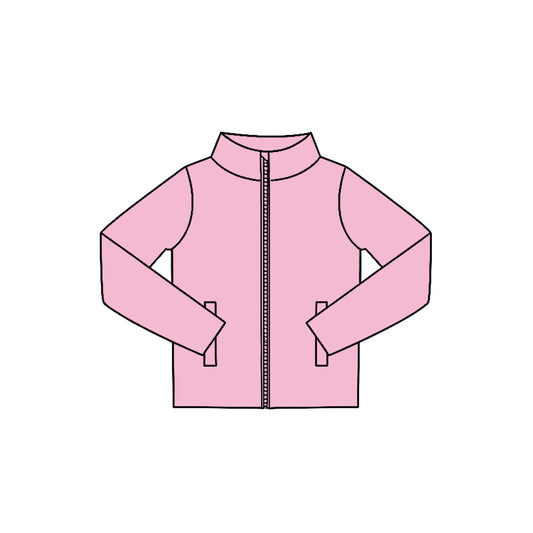 7.29  Preorder  Kids Pink Long Sleeve Zipprt Active Pullover Top