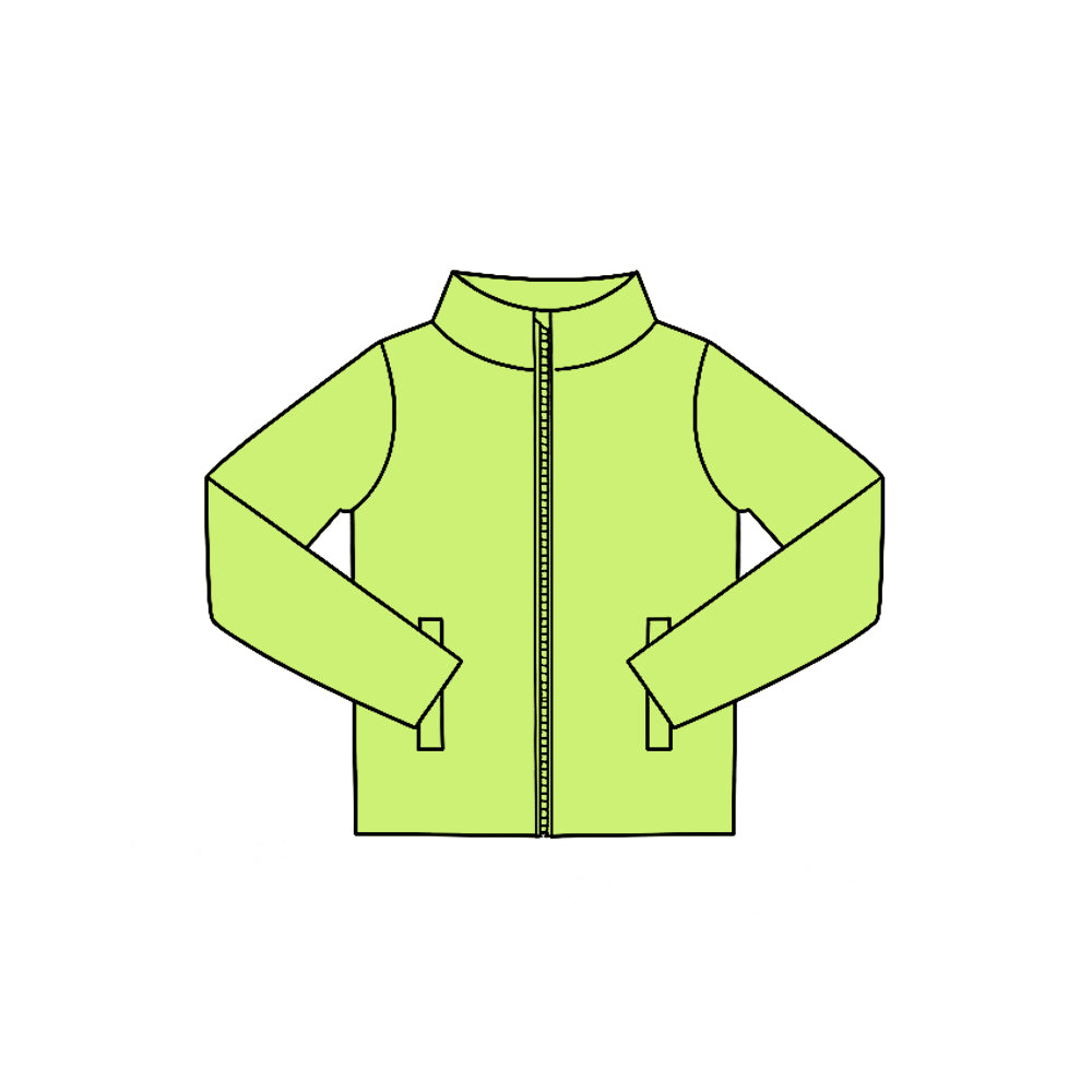 7.29  Preorder  Kids Green Long Sleeve Zipprt Active Pullover Top