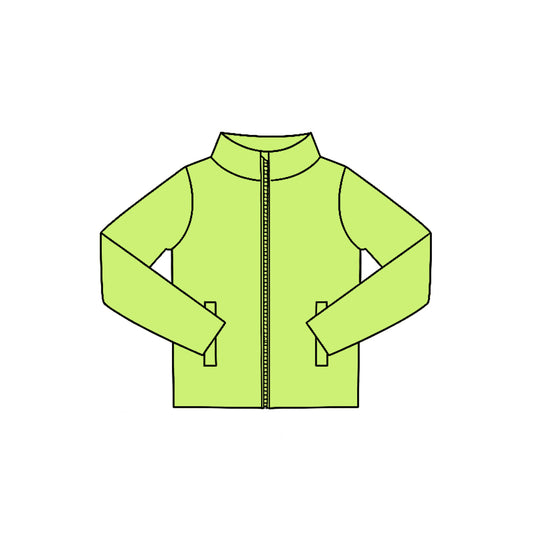 7.29  Preorder  Kids Green Long Sleeve Zipprt Active Pullover Top