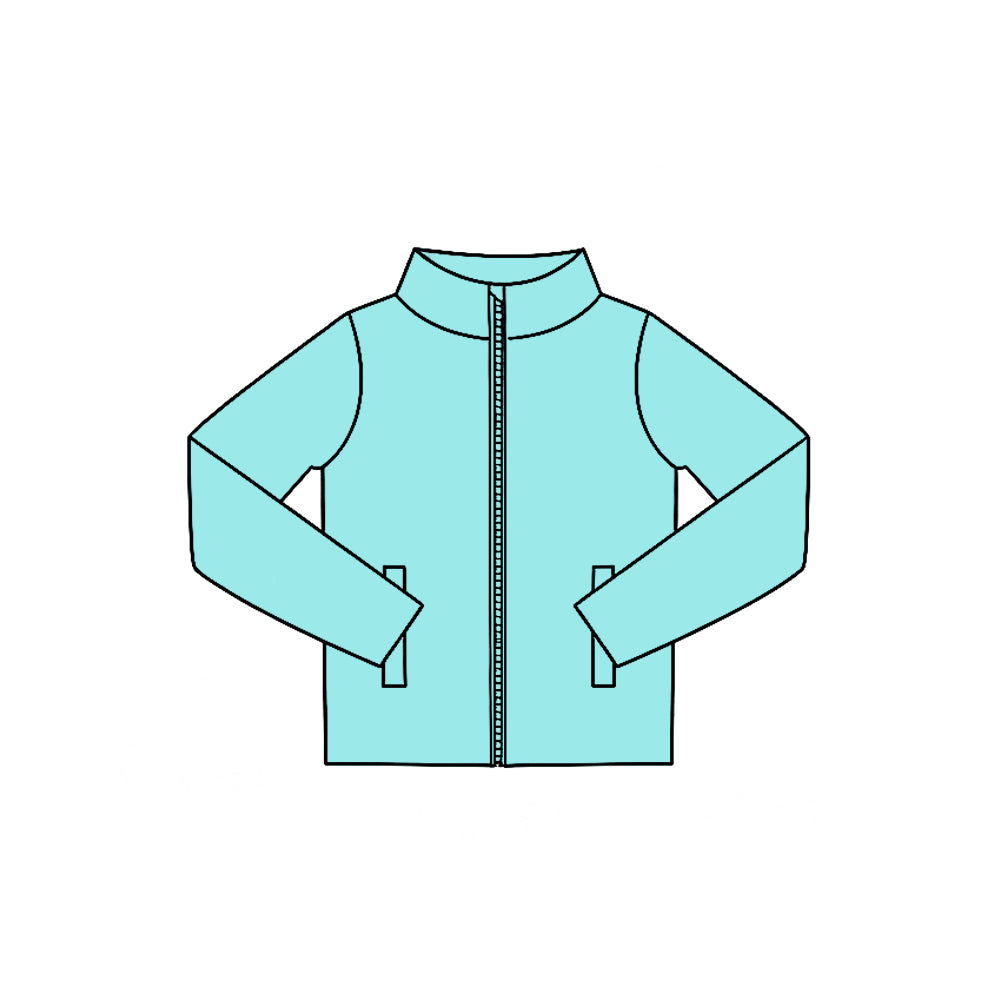 7.29  Preorder  Kids Mint  Green Long Sleeve Zipprt Active Pullover Top
