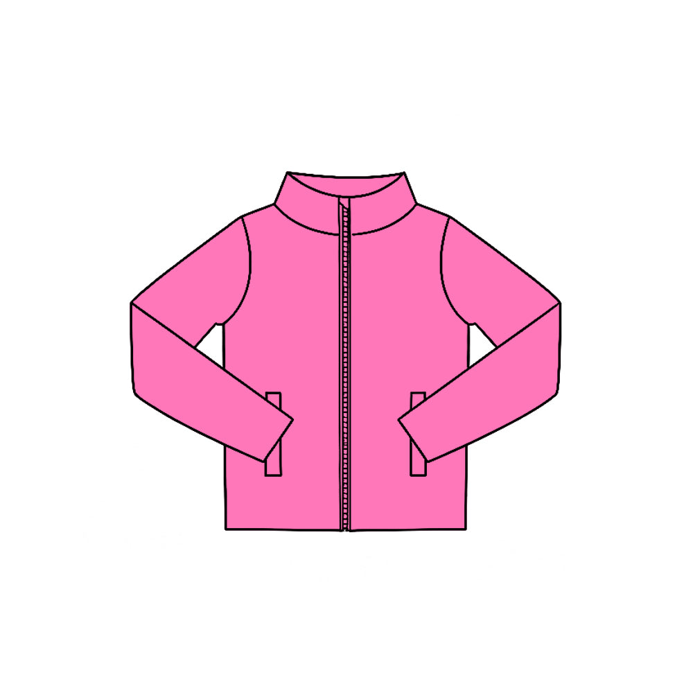 7.29  Preorder  Kids Hot Pink Long Sleeve Zipprt Active Pullover Top