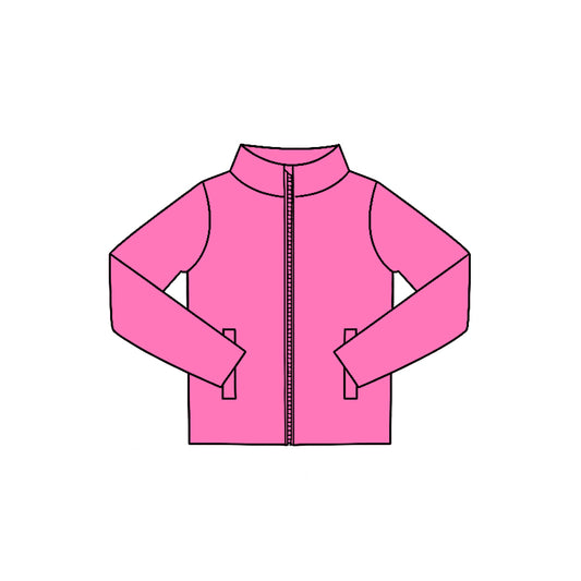 7.29  Preorder  Kids Hot Pink Long Sleeve Zipprt Active Pullover Top