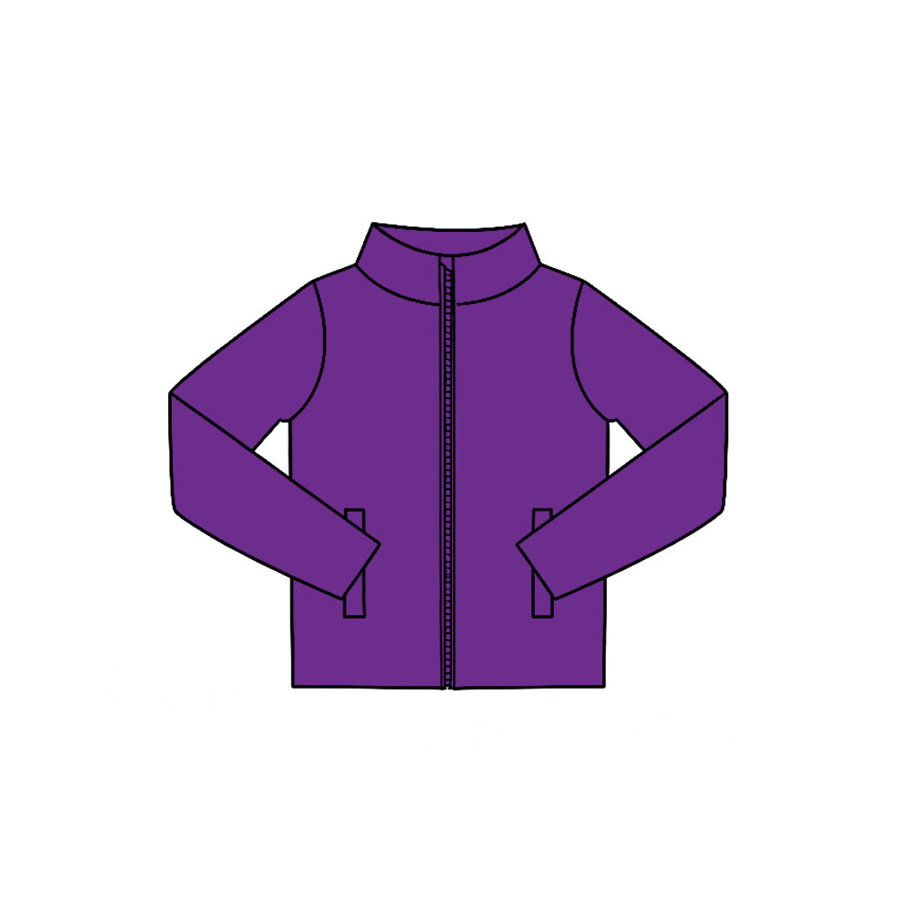 7.29  Preorder  Kids Purple Long Sleeve Zipprt Active Pullover Top