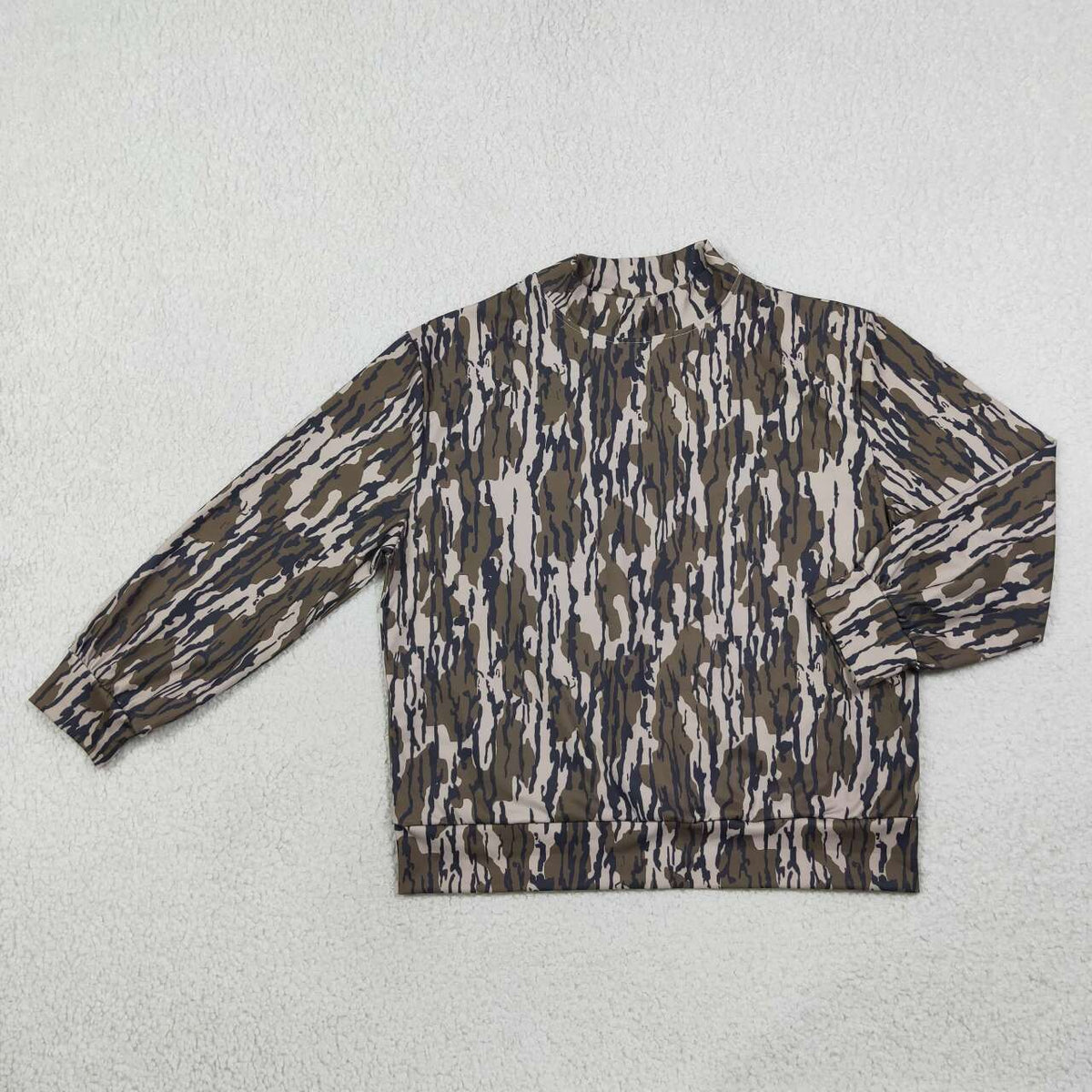 GT1815 Adult Camo Print Woman Mock Neck Yoga Long Sleeve Tee Shirts Top