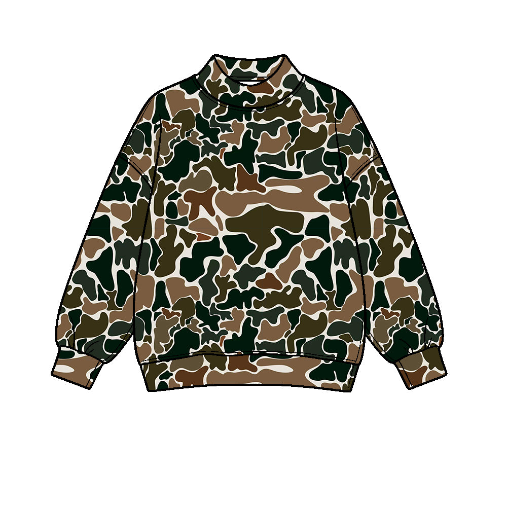8.1 GT1817 Preorder Adult Brown Camo Print Woman Yoga Long Sleeve Tee Shirts Top