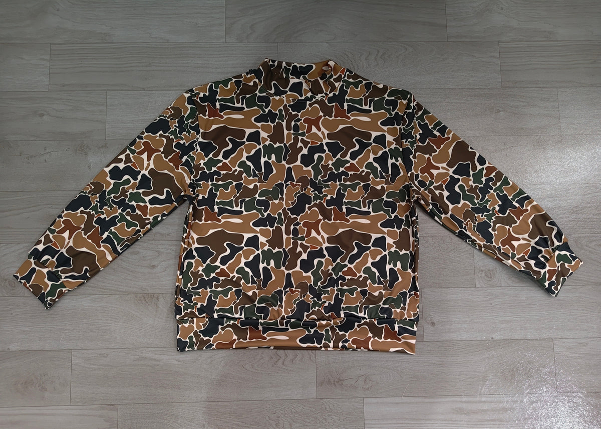 8.1 GT1817 Preorder Adult Brown Camo Print Woman Yoga Long Sleeve Tee Shirts Top