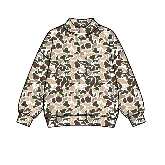 8.1 GT1818 Preorder Adult Brown Khaki Camo Print Woman Yoga Long Sleeve Tee Shirts Top