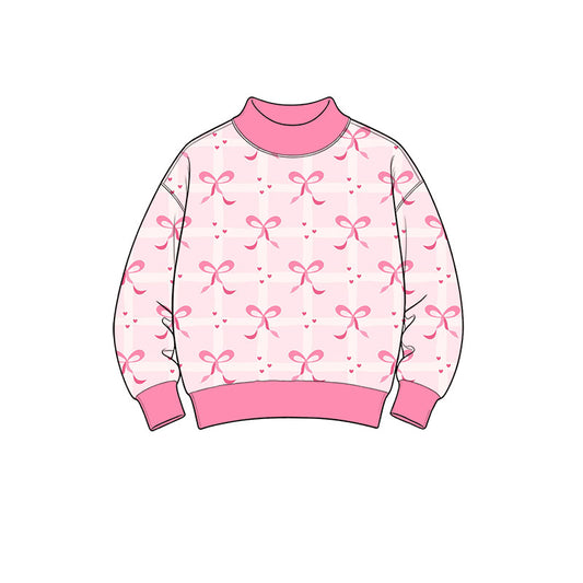 8.12 GT1838 Preorder Hearts Bows Pink Checkered Print Girls Valentine's Day Tee Shirts Top