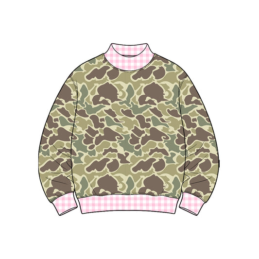 8.13 GT1841 Preorder Brown Green Camo Print Girls Tee Shirts Top