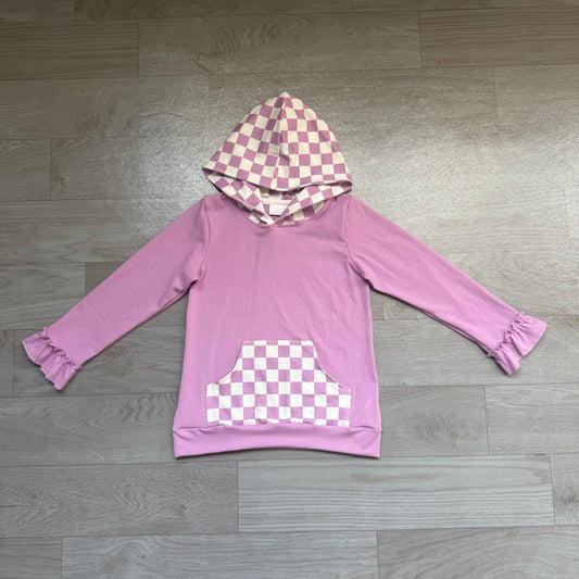 8.19 Preorder Kids Girls Purple Pocket Hoodie Top