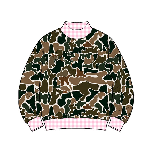 8.20 GT1876 Preorder Brown Camo Print Girls Tee Shirts Top