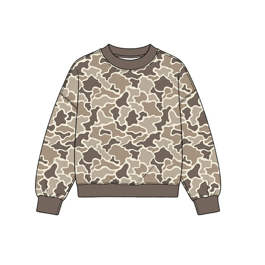 8.12  Preorder Adult Camo Print Woman Long Sleeve Tee Shirts Top