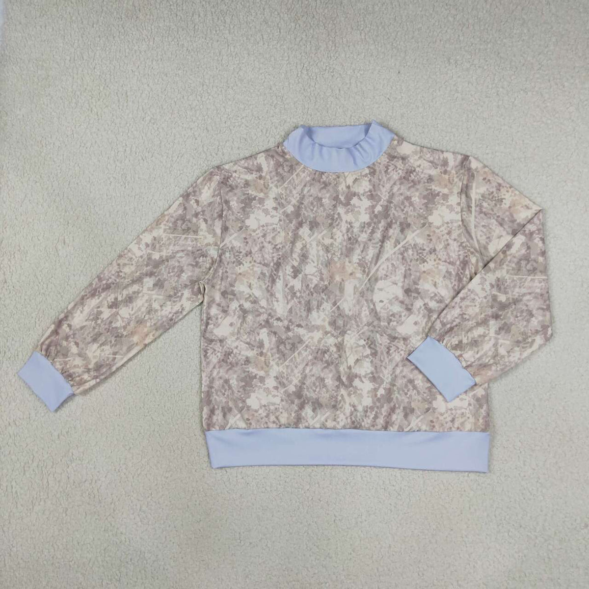 GT1882 Adult Leaf Camo Active Sweatshirt Light Blue Trim