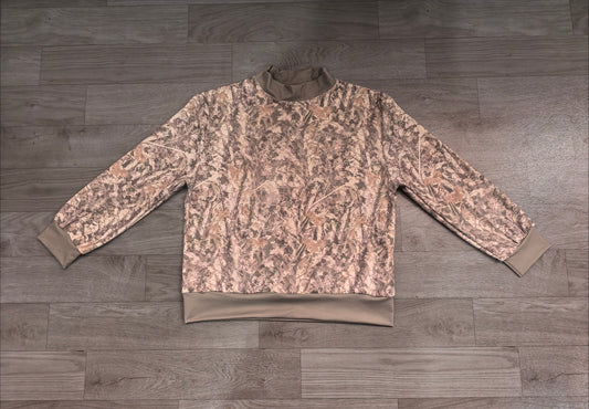 8.12  Preorder Adult Leaf Camo Active Sweatshirt Olive Trim