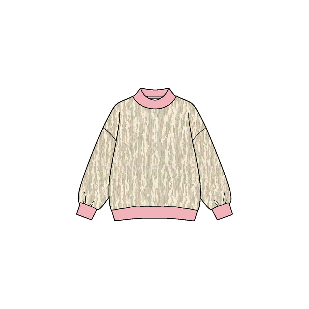 8.27 Preorder Kids Girls Camo Pink Crewneck  Sweatshirt Top（副本）