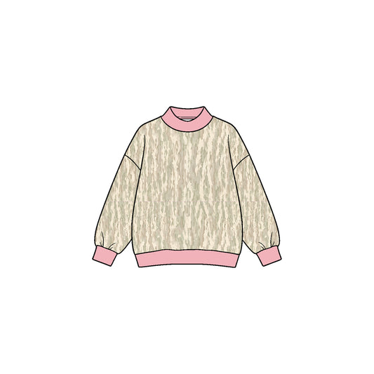 8.27 Preorder Kids Girls Camo Pink Crewneck  Sweatshirt Top（副本）