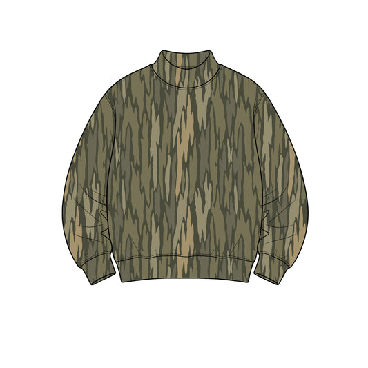 8.31 GT1907 Preorder Adult Camo Print Woman Long Sleeve Mock Neck Yoga Tee Shirts Top
