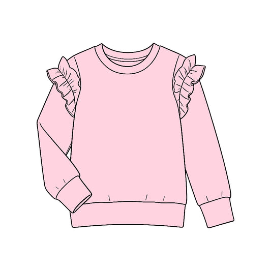 10.6 GT1949 Preorder Pink Ruffle Girls Tee Shirts Top