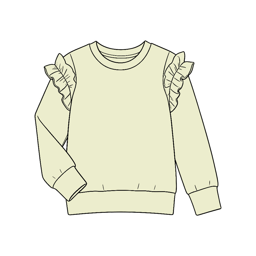 10.6 GT1950 Preorder Green Ruffle Girls Tee Shirts Top