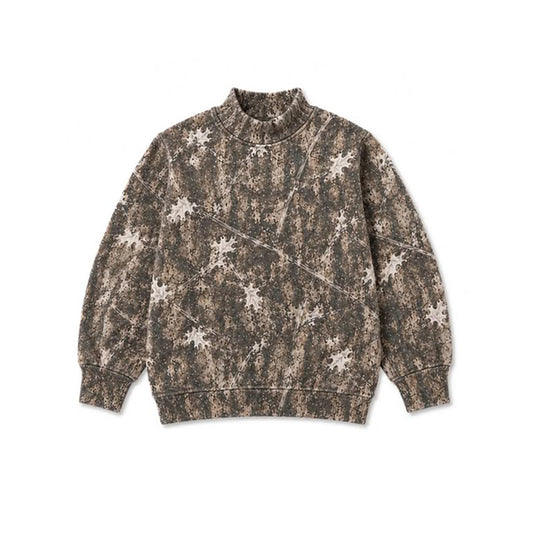 10.13 GT1957 Preorder Kids Girls Camo Leaves Choker Long Sleeve Top