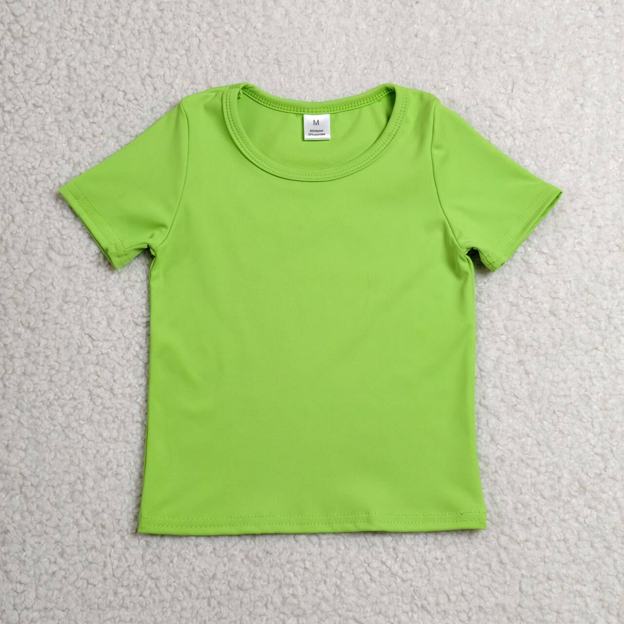 Kids Girls Green Active Short Sleeve Top