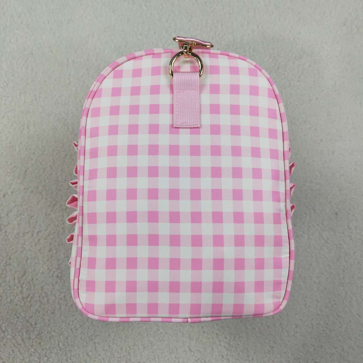 Young Adult Grey Pink Gingham Gym Bags