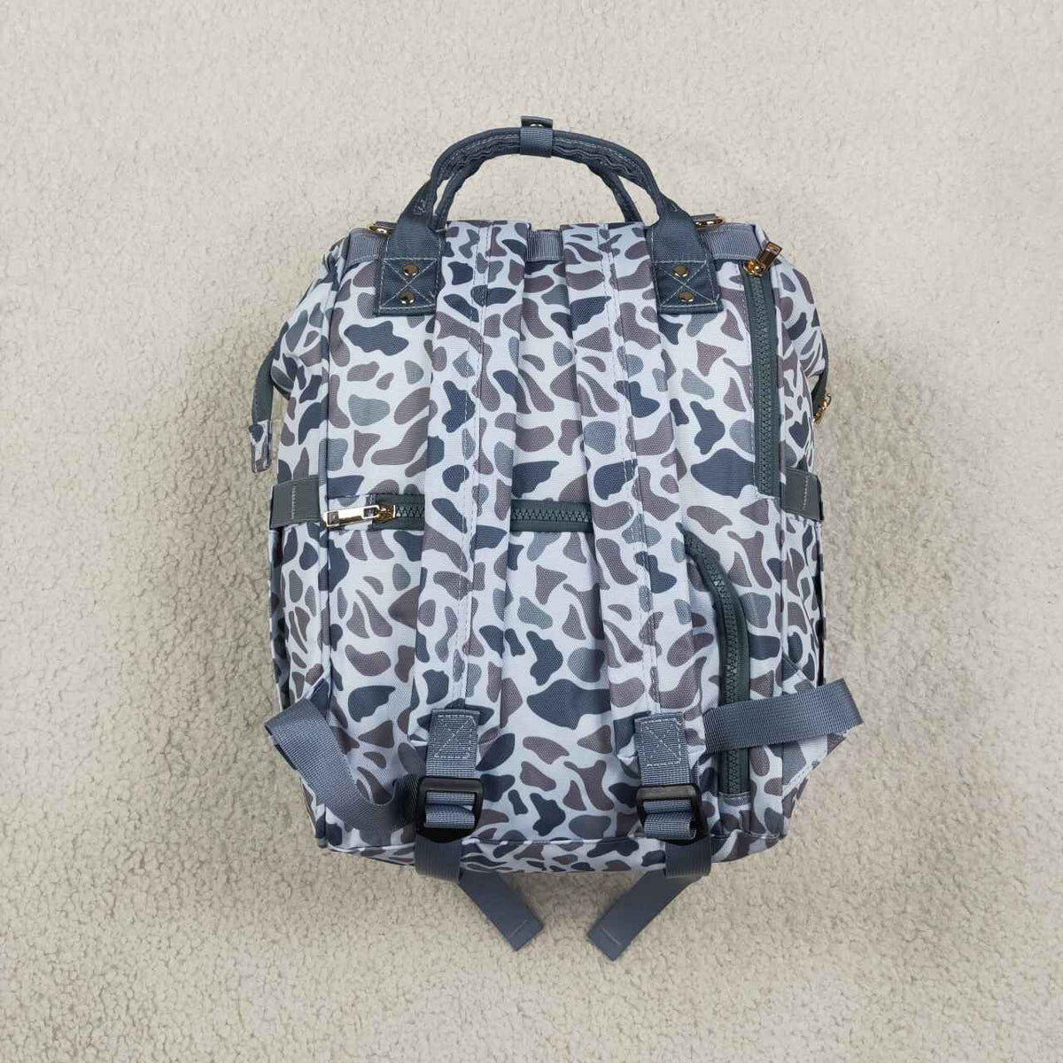 BA0406 Grey Camo Hunting Print Adult Baby Diaper Bags