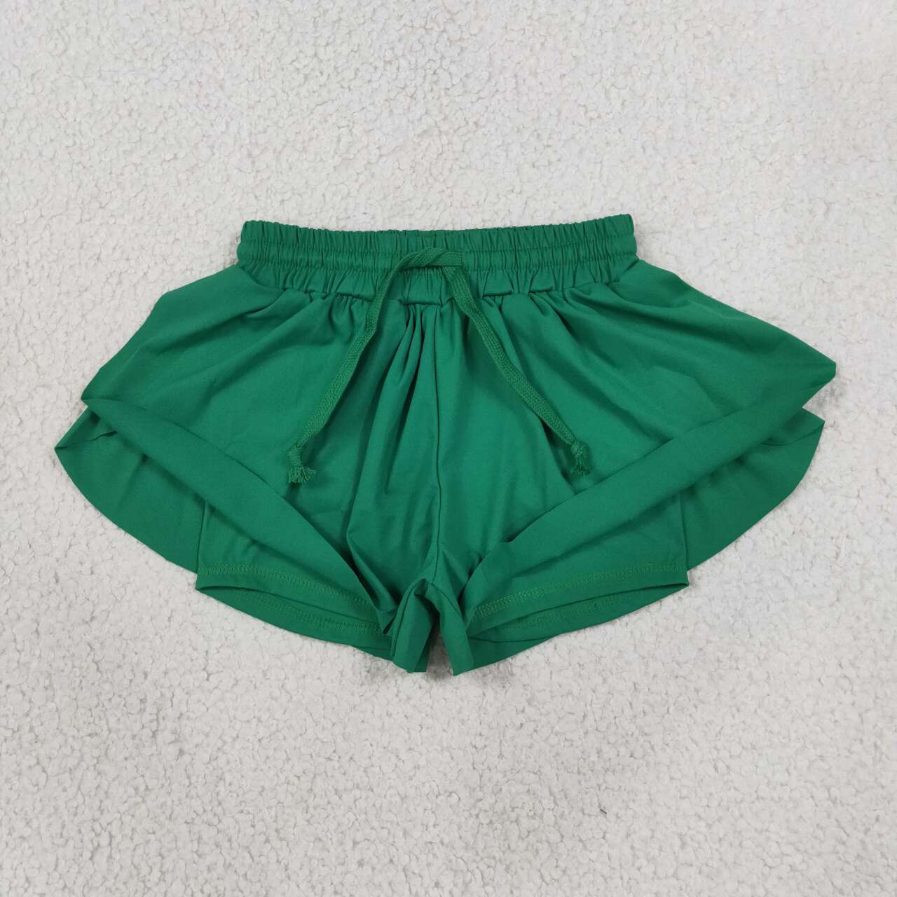 SS0938 Green Active Girls Summer Bottom Yoga Flutter Shorts