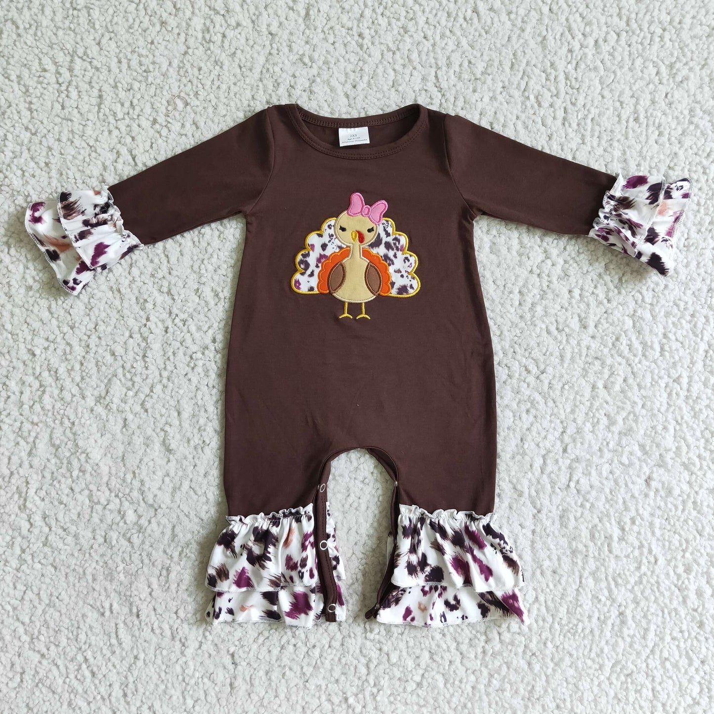 Girls Thanksgiving romper    LR0038