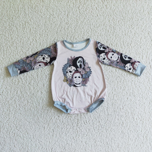 LR0082 Film Characters Flowers Baby Girls Halloween Romper