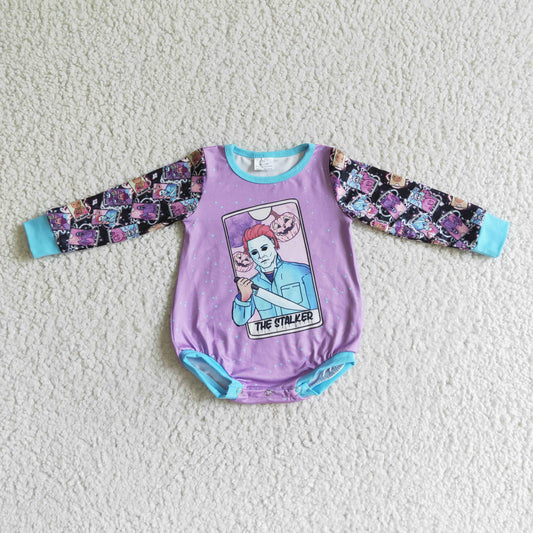 LR0088 THE STALKER Pumpkin Baby Girls Halloween Romper