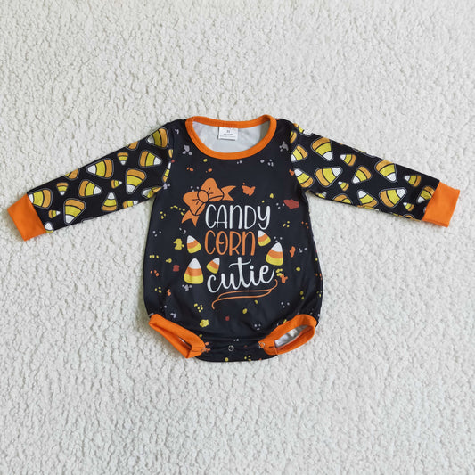 LR0103 Candy Corn Cutie Baby Girls Halloween Romper
