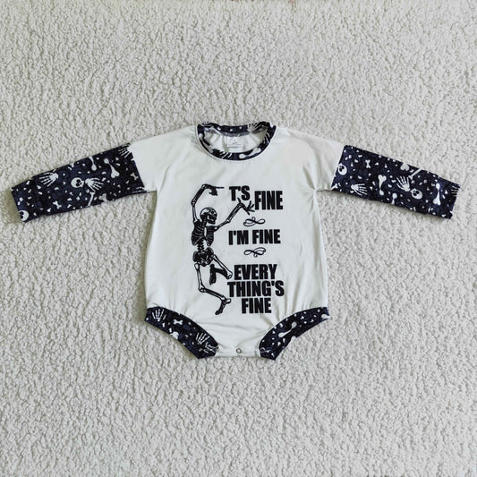 LR0123 FINE Skull Baby Halloween Romper