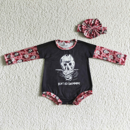 LR0124 DON'T GO SWIMMING Baby Halloween Romper