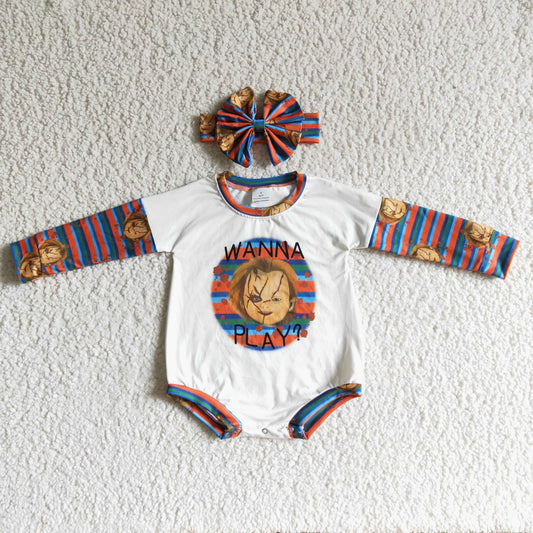 LR0127 WANNA PLAY Doll Stripes Baby Halloween Romper