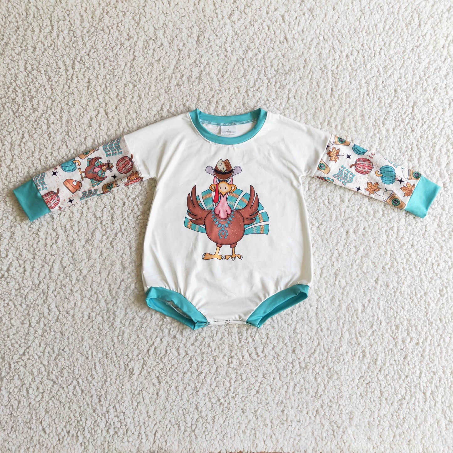 Girls Thanksgiving romper     LR0170