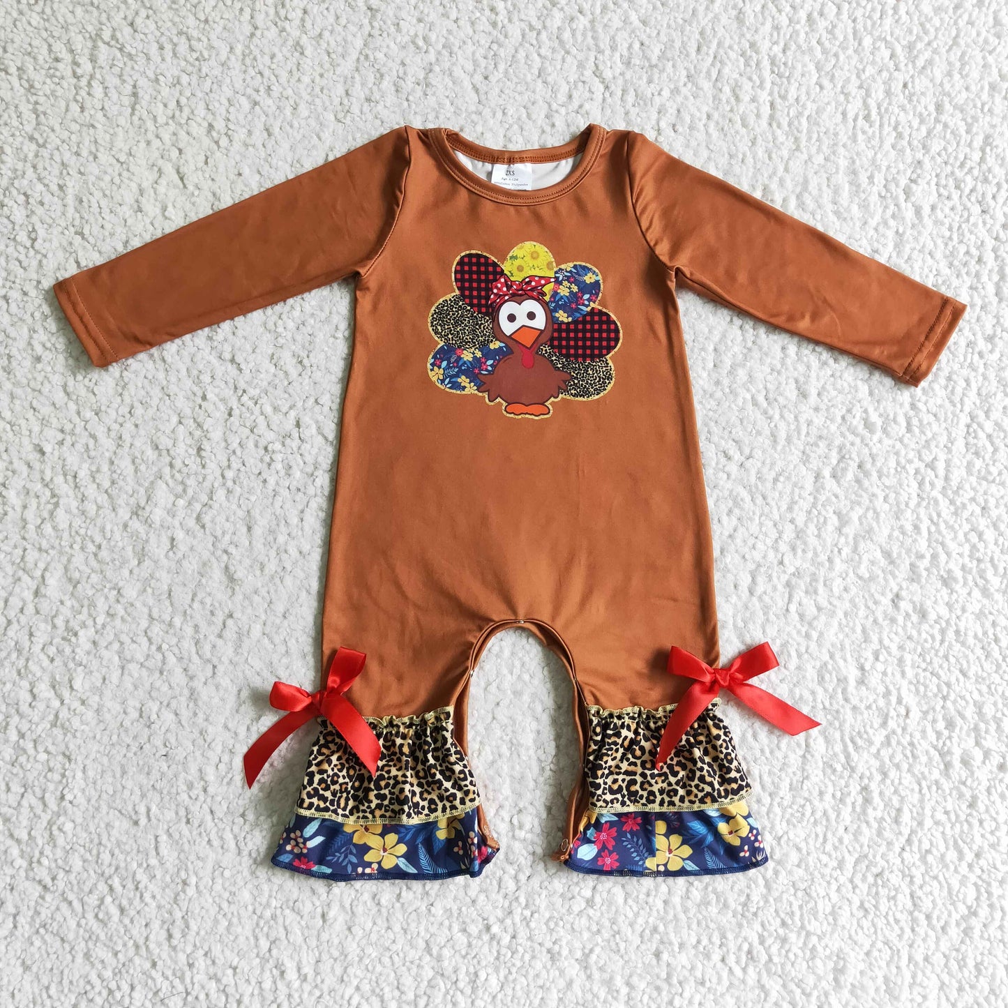 Girls Thanksgiving romper  LR0171