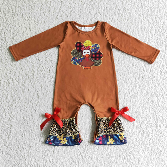 Girls Thanksgiving romper  LR0171