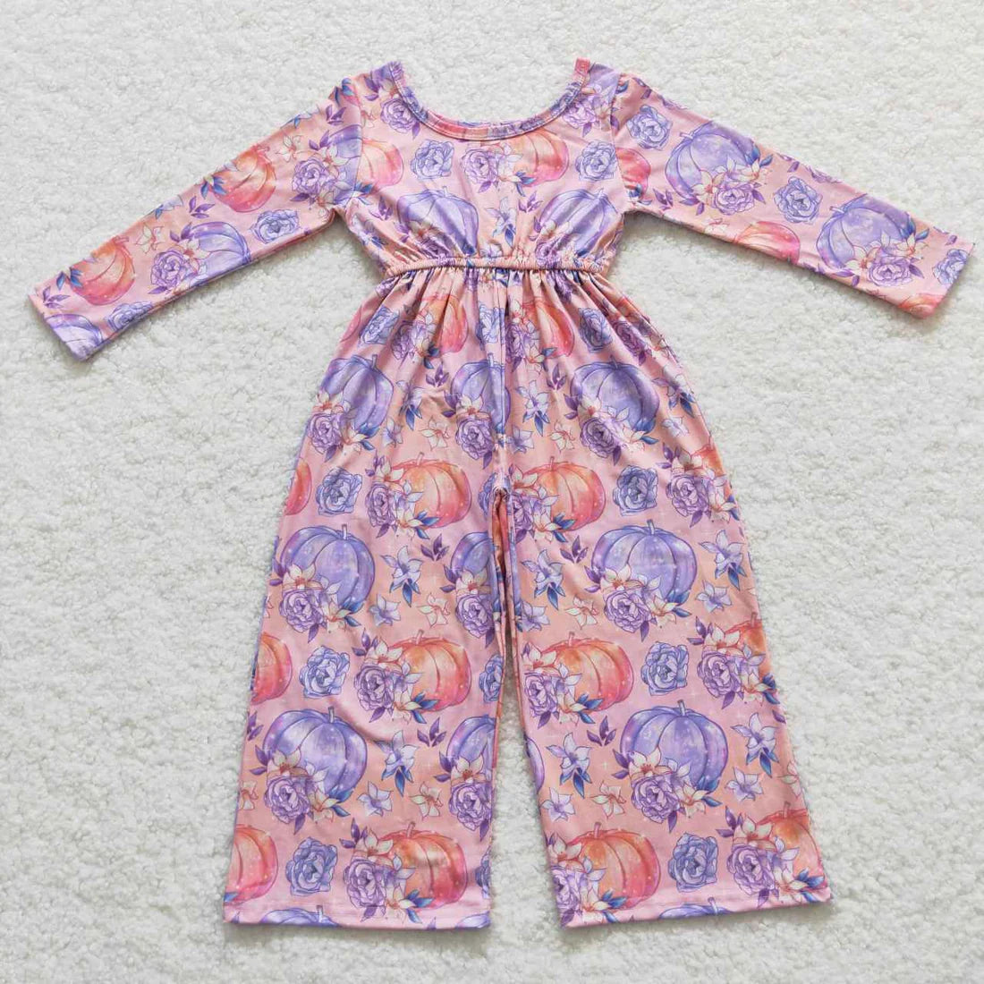 Sibling Baby Girls Long Sleeve Fall Floral Pockets Pants Jumpsuits