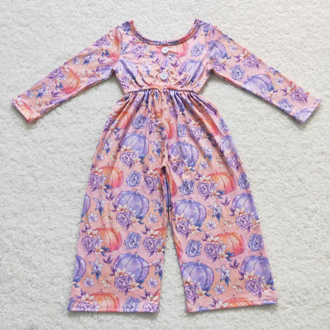 Sibling Baby Girls Long Sleeve Fall Floral Pockets Pants Jumpsuits