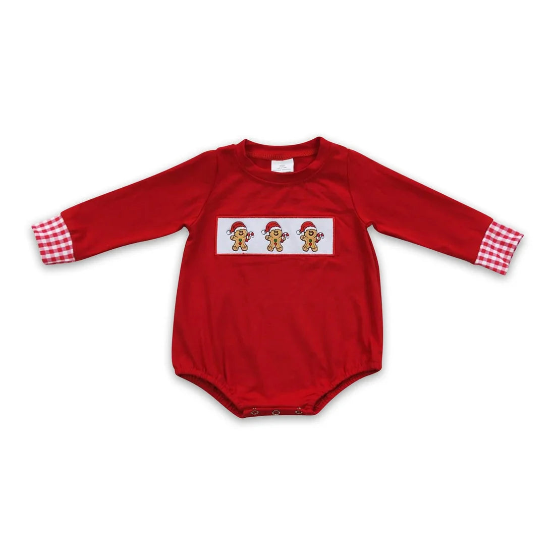 Sibling Baby Girls Boys Embroidery Gingersnap Red Outfit Dress Romper