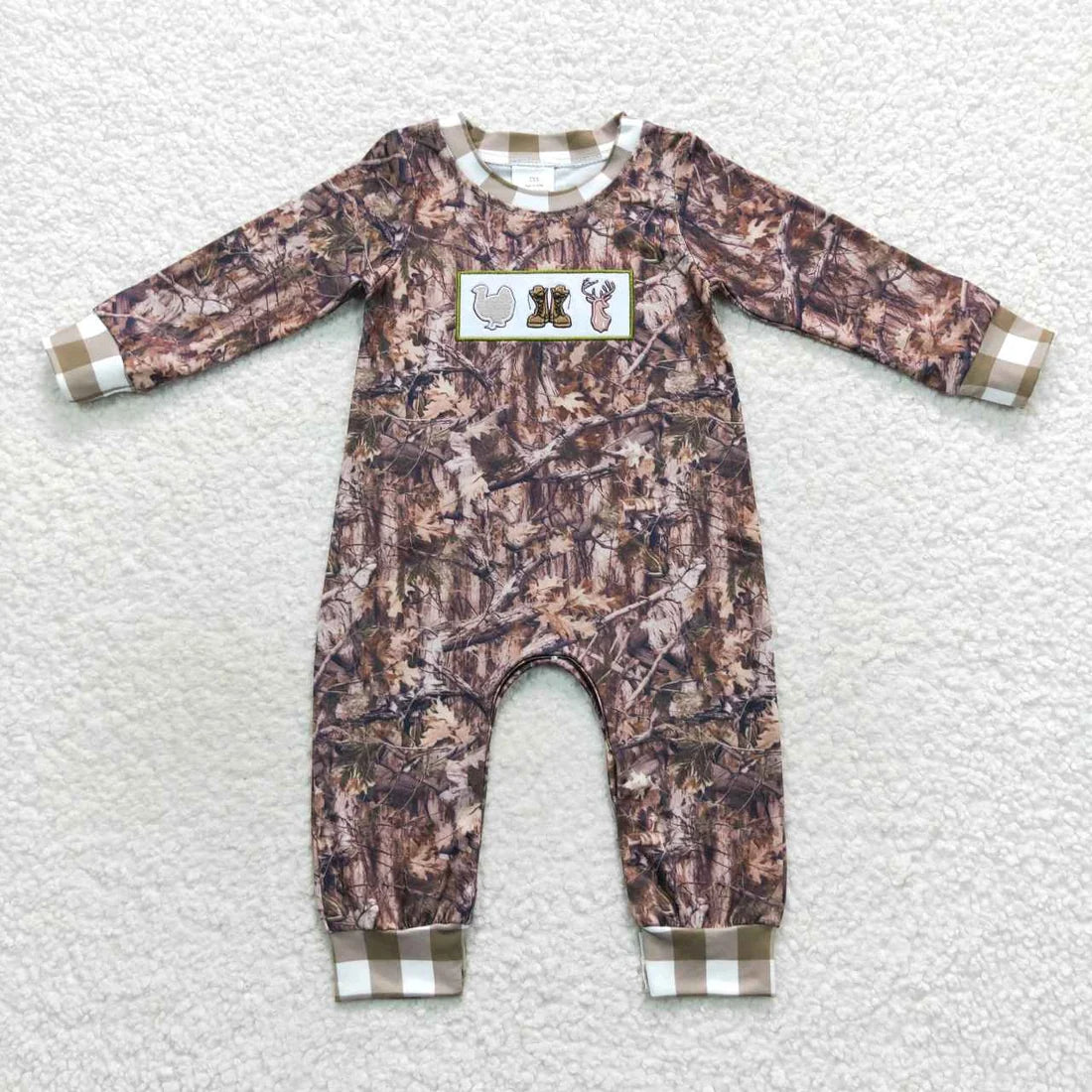 Sibling Baby Boys Girls  Hunting Camo Turkey Clothes Set Romper