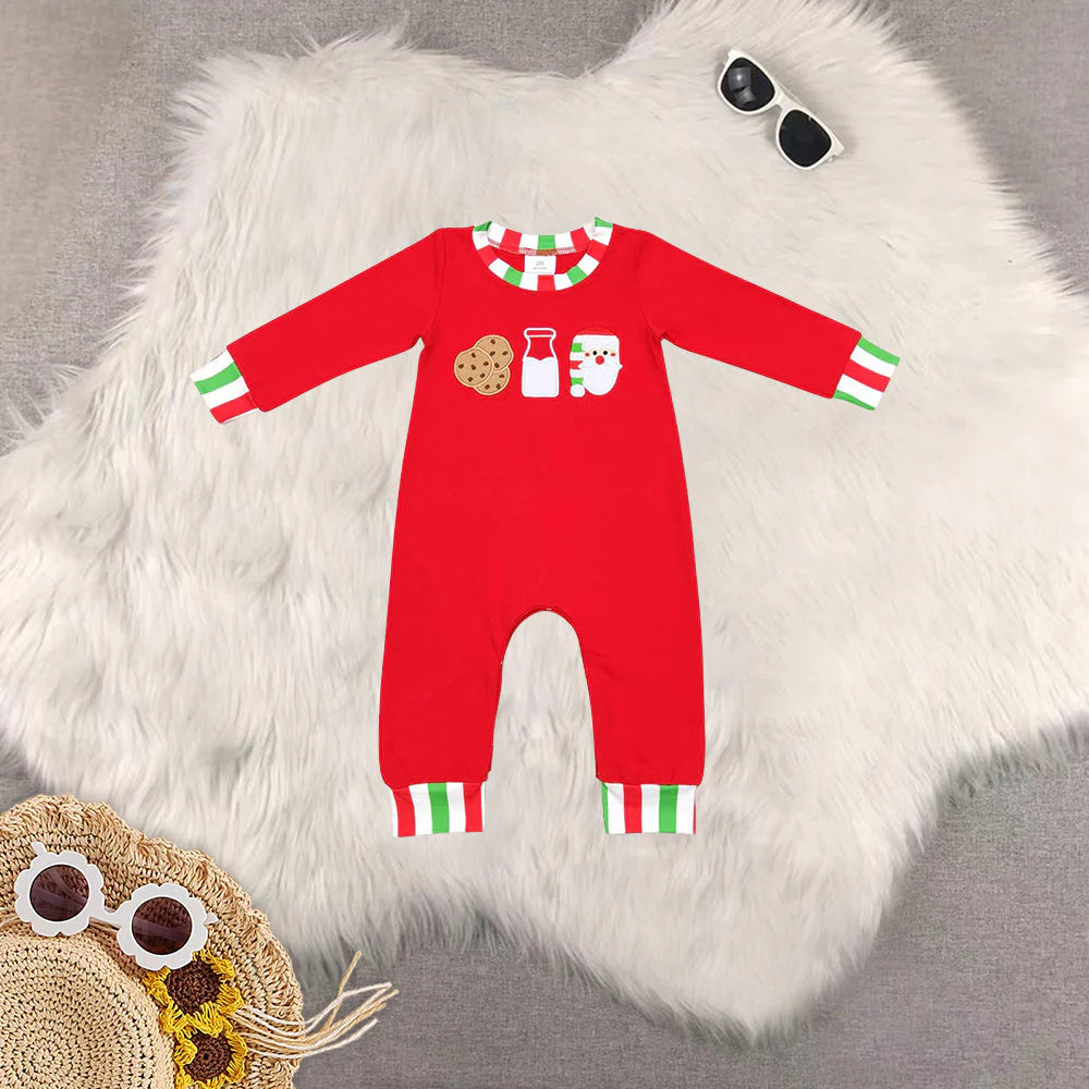 Sibling Baby Kids Red Christmas Santa Milk Top Pant Pajamas Clothes Sets Rompers