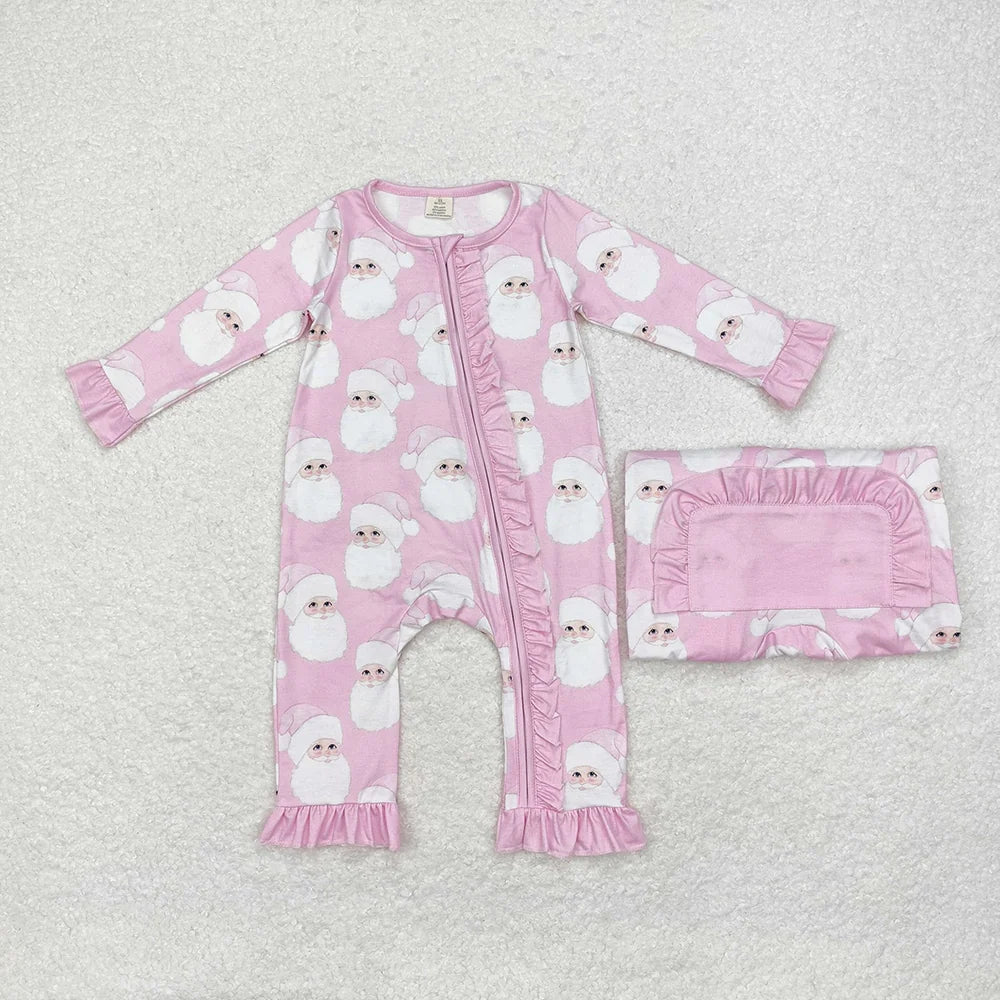 Sibling Baby Christmas Santa Bamboo Rompers Pajamas Clothes Sets