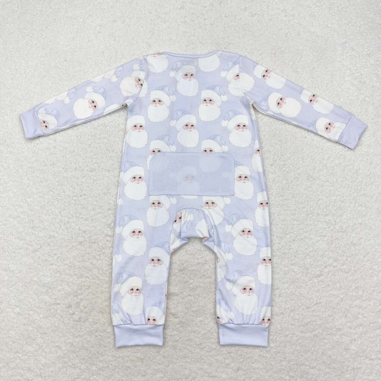 LR1415 Santa Print Baby Boys Christmas Bamboo Zipper Sleeper Romper