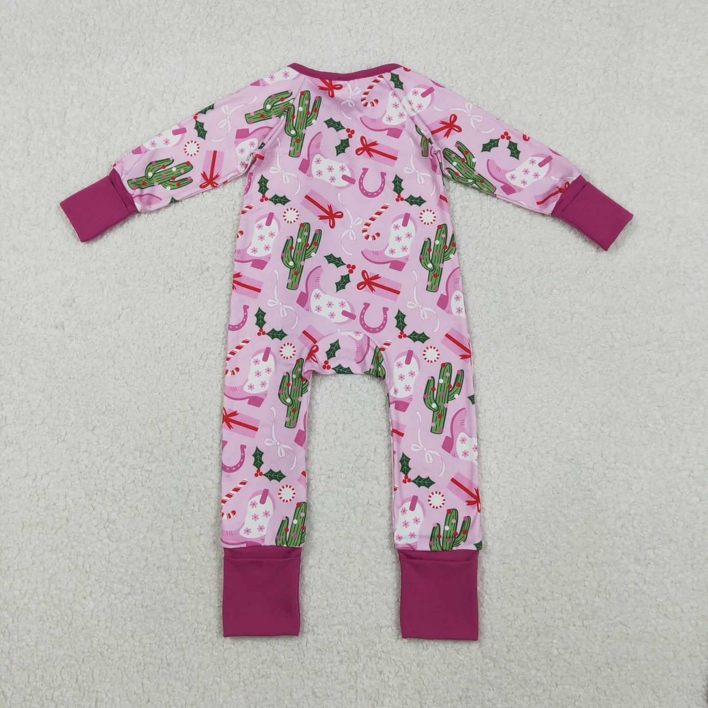 Sibling Baby Kids Holly Bows Santa Christmas Two Way Zip Convertible Rompers