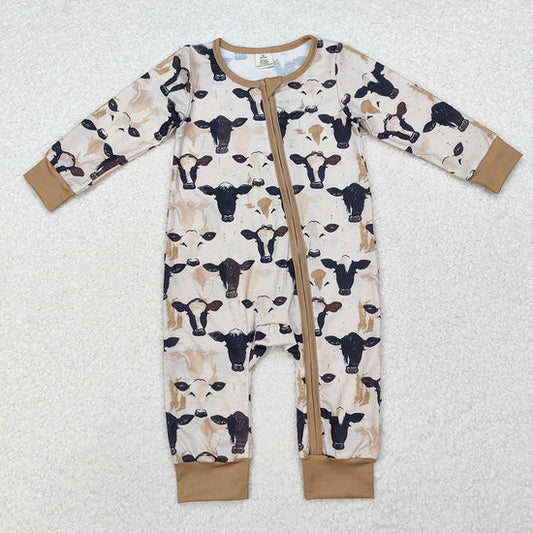 Sibling Baby Western Long Sleeve Zipper Romper