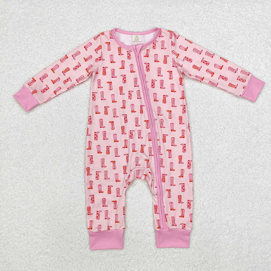 Sibling Baby Western Long Sleeve Zipper Romper