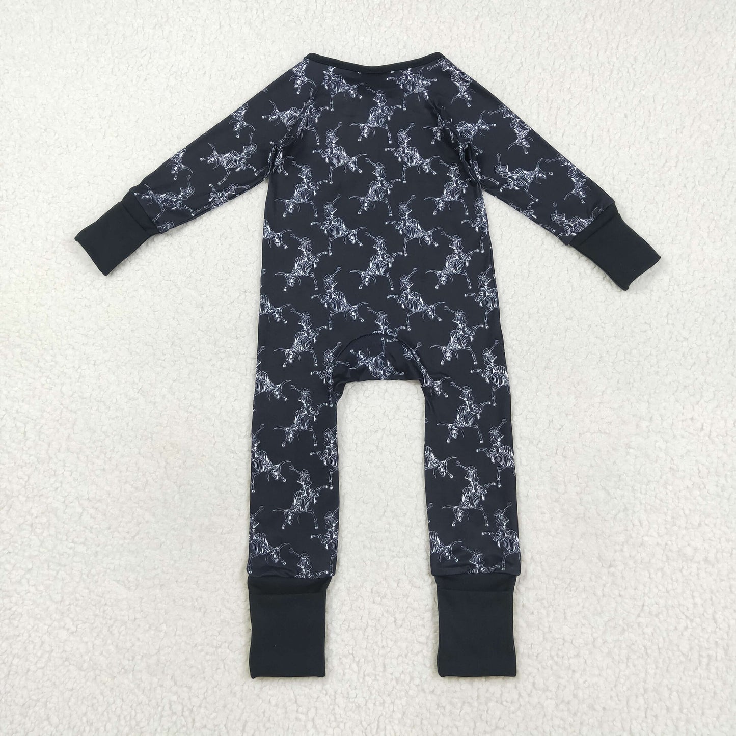 Sibling Baby Kids Hats Boots Horses Cows Western Two Way Zip Convertible Rompers