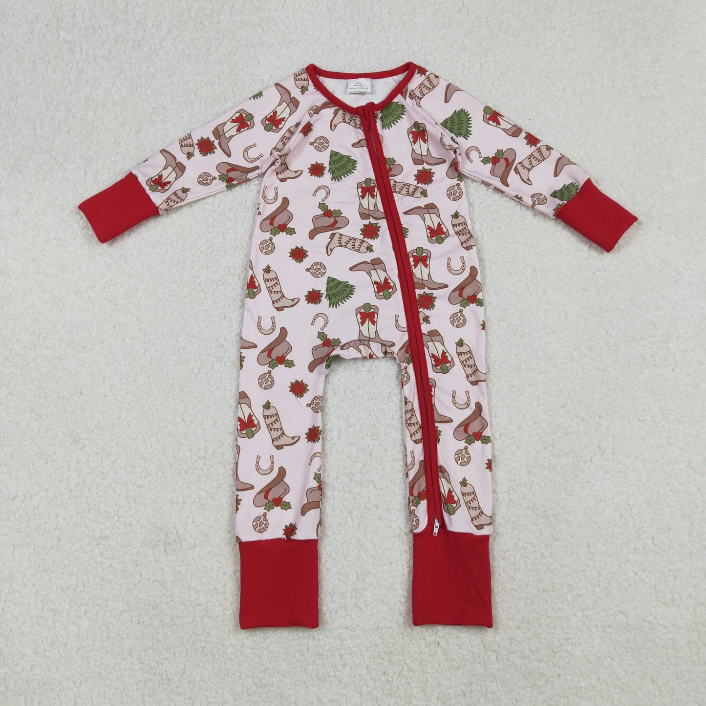 Sibling Baby Kids Holly Bows Santa Christmas Two Way Zip Convertible Rompers